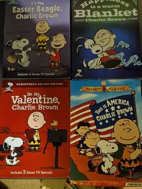 Peanuts DVD Set - Red, Blue, Purple, Orange Covers Charlie Brown Snoopy